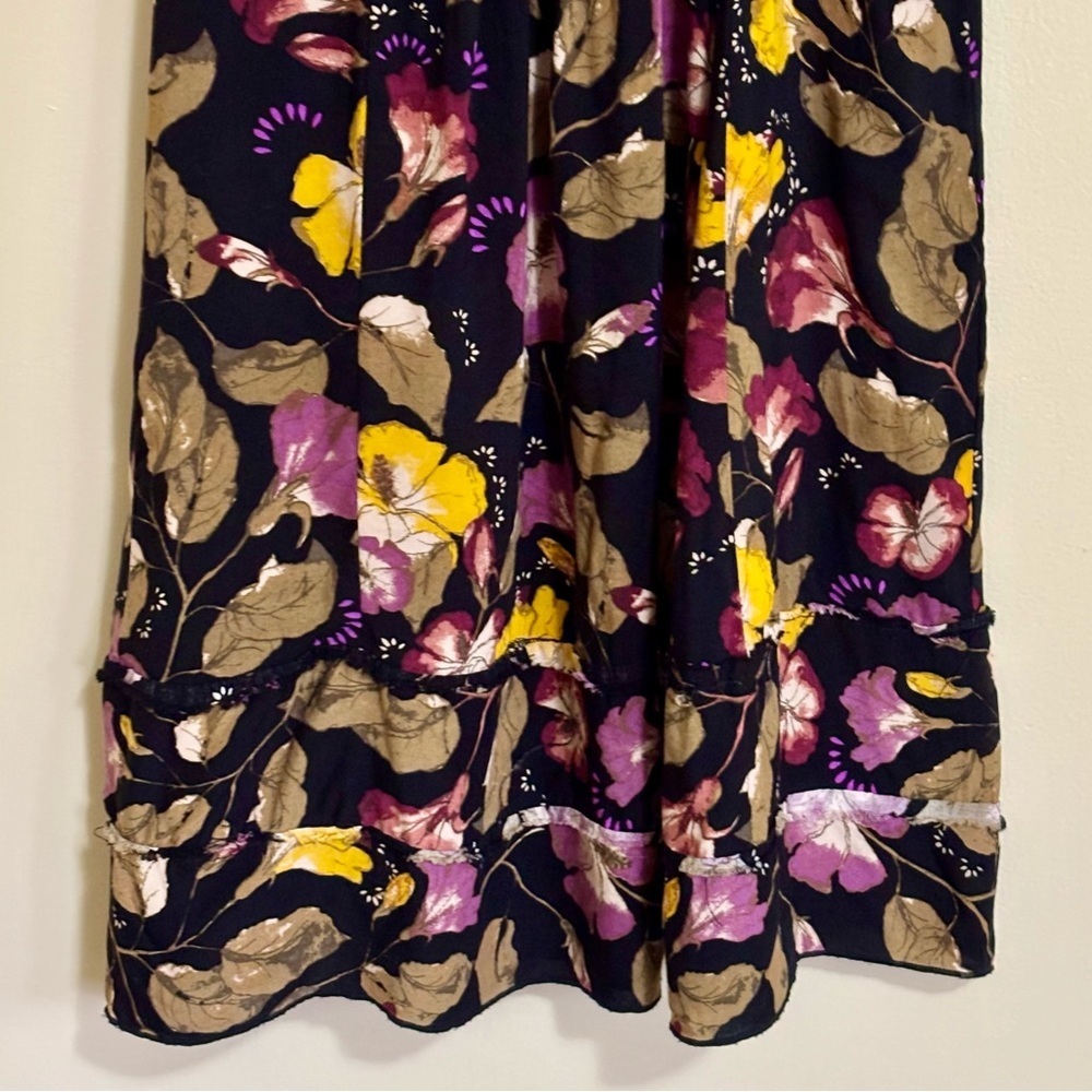 Free People| Pretty Autumn Floral Slip Dress in Purple/Yellow/Olive Sz XS - Picture 6 of 9